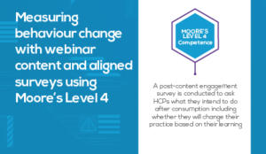 Measuring behaviour change with webinar content and aligned surveys using Moores Level 4 EPG Health Case Study 2